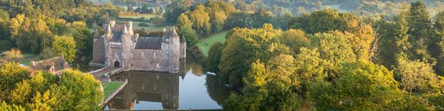kasteel van Trécesson - bovenaanzicht - Campénéac - Brocéliande