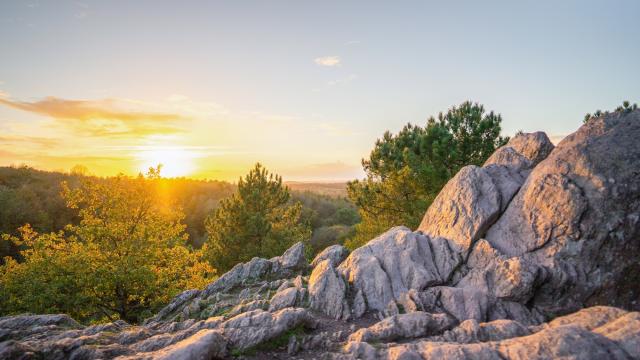 Tramonto sulla Val Sans Retour, il Rocher des Faux Amants (Roccia dei falsi amanti)