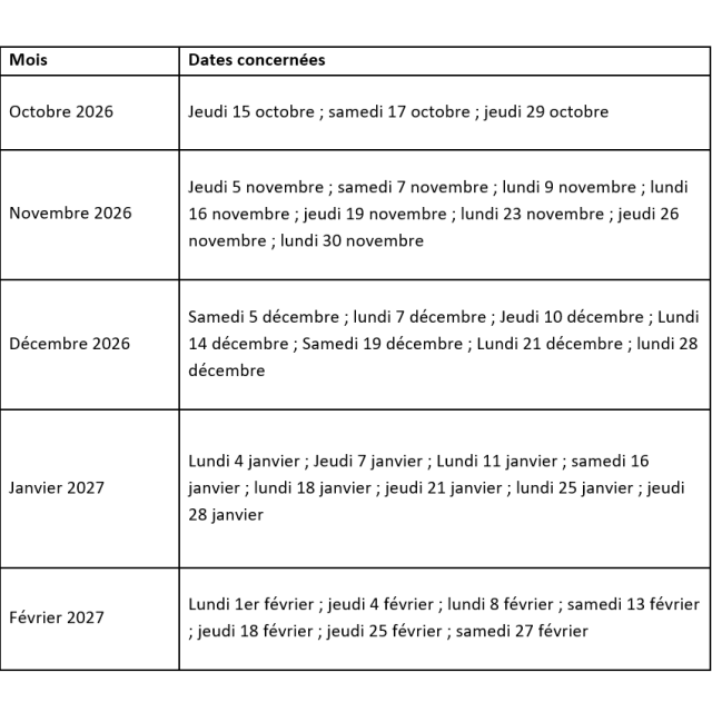Hunting Calendar